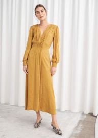 Other Stories Ruched Jacquard Midi Dress at Stories