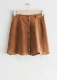 Other Stories Scalloped Leather Mini Skirt at & Other Stories