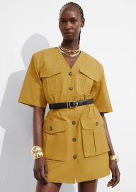 Other Stories Short Sleeve Utility Mini Dress in Mustard at & Other Stories