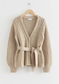 Other Stories Slim Fit Cable Knit Cardigan at Stories