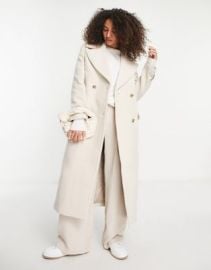 Other Stories wool maxi coat in beige at ASOS