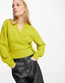 Other Stories wrap cardigan in yellow at ASOS