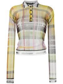 Ottolinger mesh plaid top at Farfetch