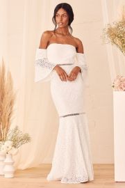 Our Favorite Song White Embroidered Lace Off-the-Shoulder Dress at Lulus