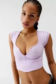 Out From Under Camilla Zip Cropped Baby Tee2 at Urban Outfitters