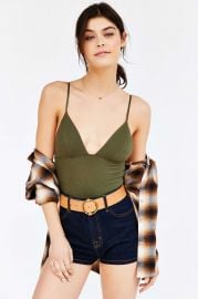 Out From Under Triangle Bodysuit in Green at Urban Outfitters