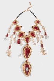 Outhouse - Gold Plated Crimson Halo Lariat Necklace at Aza