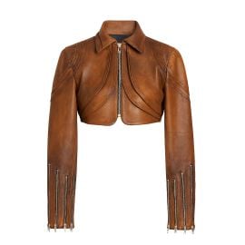 Outlaw Cropped Leather Jacket at Alani Taylor