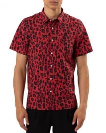 Ovadia  amp  Sons Men  x27 s Leopard-Print Woven Shirt at Neiman Marcus