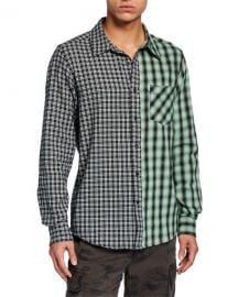 Ovadia  amp  Sons Men  x27 s Mixed Plaid Long-Sleeve Plaid Shirt at Neiman Marcus