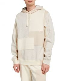 Ovadia Mens Patchwork Fleece Pullover Hoodie at Neiman Marcus