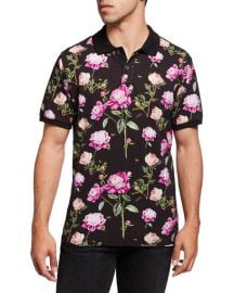 Ovadia Mens Peony-Print Polo Shirt at Neiman Marcus