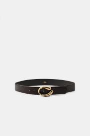 Oval Buckle Leather Belt at Zara