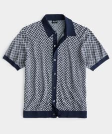 Over-Under Geo Full-Placket Polo - Todd Snyder at Todd Snyder