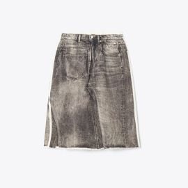Overprinted Deconstructed Denim Skirt Womenx27s Designer Bottoms Tory Burch at Tory Burch