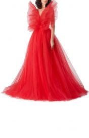 Oversize Bow Strapless Tulle Ballgown at Nordstrom