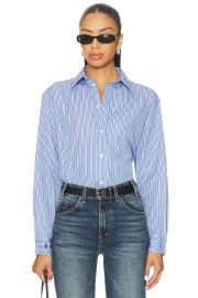 Oversize Fit Striped Cotton Shirt at Revolve