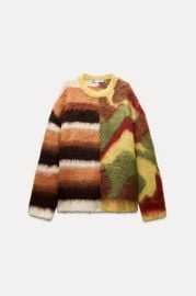 Oversize Jacquard Knit Sweater at Zara