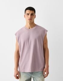 Oversize sleeveless tshirt at Bershka