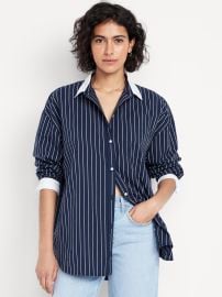 Oversized Button-Down Boyfriend Shirt at Old Navy