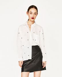 Oversized Embroidered Shirt at Zara