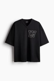 Oversized Fit Printed Mesh T-shirt - BlackLA - Men HampM US at H&M