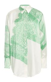 Oversized Lace-Printed Charmeuse Shirt By Victoria Beckham at Moda Operandi