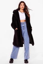 Oversized Longline Faux Fur Teddy Coat at Nasty Gal