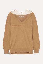 Oversized Mesh-Trimmed Sweater by Alexander Wang at Net A Porter