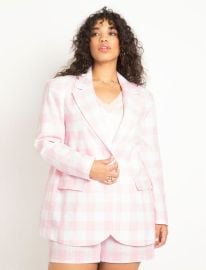 Oversized Plaid Blazer Women39s Plus Size Coats Jackets ELOQUII at Eloquii