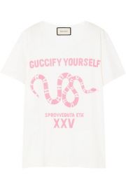 Oversized Printed Cotton-Jersey T-shirt Gucci at Net A Porter