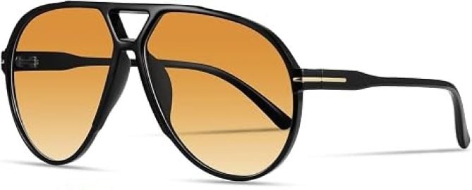 Oversized Retro Aviator Sunglasses for Women Men Classic 70s Trendy Vintage Style Large Frame Sun Glasses at Amazon