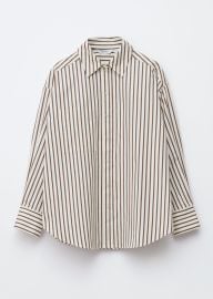 Oversized Shirt - White/Brown Stripes - & Other Stories US at & Other Stories