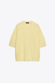 Oversized Short Sleeve Knit Sweater at Zara