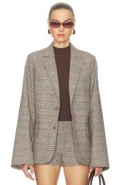 Oversized Tartan Blazer at Revolve