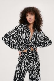 Oversized Zebra Print Long Sleeve Shirt at Nasty Gal