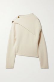 Oversized button-embellished draped cashmere sweater at Net a Porter