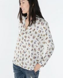 Owl print blouse at Zara