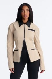 Own The Room Hourglass Twill Work Jacket Fashion Nova at Fashion Nova