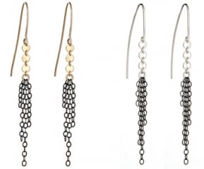 Oxidized Fringe Zipper Earrings at Peggy Li