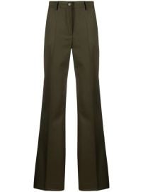 P A R O S H Mid rise virgin wool flared trousers at Farfetch