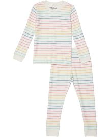 P j salvage kids button up babe stripe peachy jammie set toddler little kids big FREE SHIPPING com at Zappos