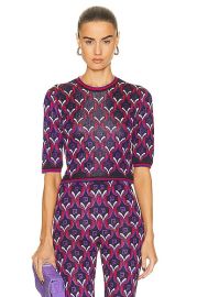 PACO RABANNE Crop Top in Purple Jacquard Paco FWRD at Forward