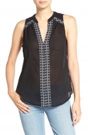 PAIGE  Lina  Embroidered Cotton Tank at Nordstrom