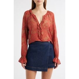 PAIGE Alison Tie Neck Silk Top at Nordstrom