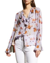 PAIGE Arianne Floral Silk Blouse at Neiman Marcus