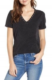 PAIGE Arielle Grommet Detail Stretch Cotton Tee  Nordstrom Exclusive    Nordstrom at Nordstrom