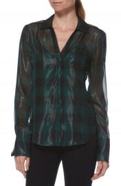 PAIGE Bevyn Check Metallic Shirt at Nordstrom