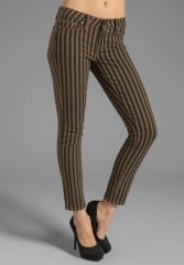 PAIGE DENIM Skyline Ankle Peg in Olive London Stripe at Revolve