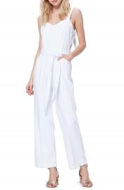 PAIGE Emma Tie Waist Cotton Blend Jumpsuit   Nordstrom at Nordstrom